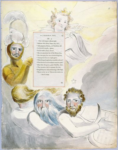 The Poems of Thomas Gray, Design 63, The Bard 11 by William Blake
